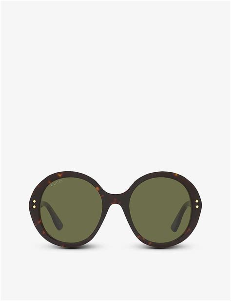 gucci circle sunglasses brown|selfridges Gucci sunglasses.